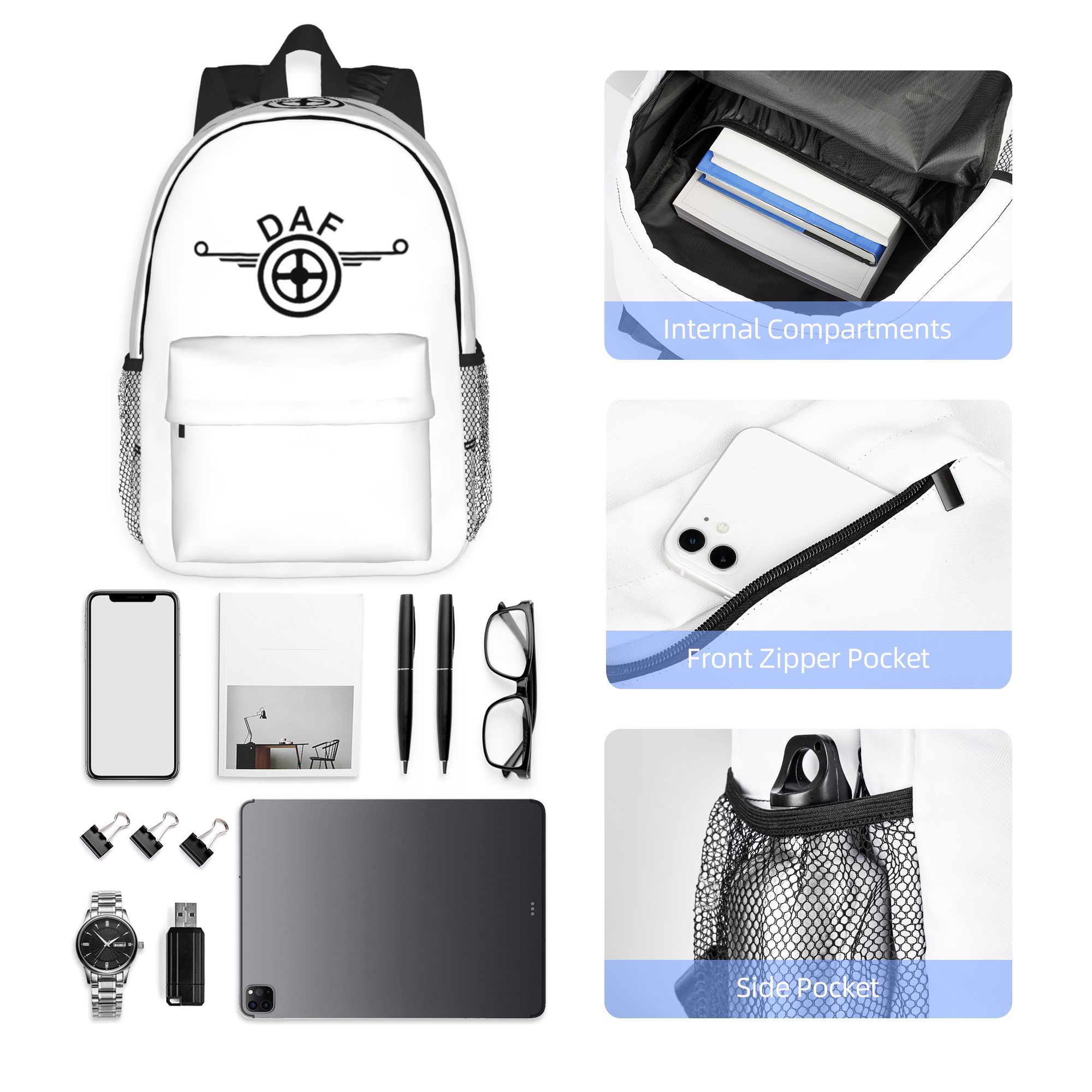 Women Bags Vector - โลโก้รถบรรทุกดاف ดีไซน์แบบเวกเตอร์ กระเป๋าเป้สะพายหลัง ขายดี กระเป๋าเป้สะพายหลังความจุขนาดใหญ่ กระเป๋าหนังสือสำหรับเด็กชายและเด็กหญิง