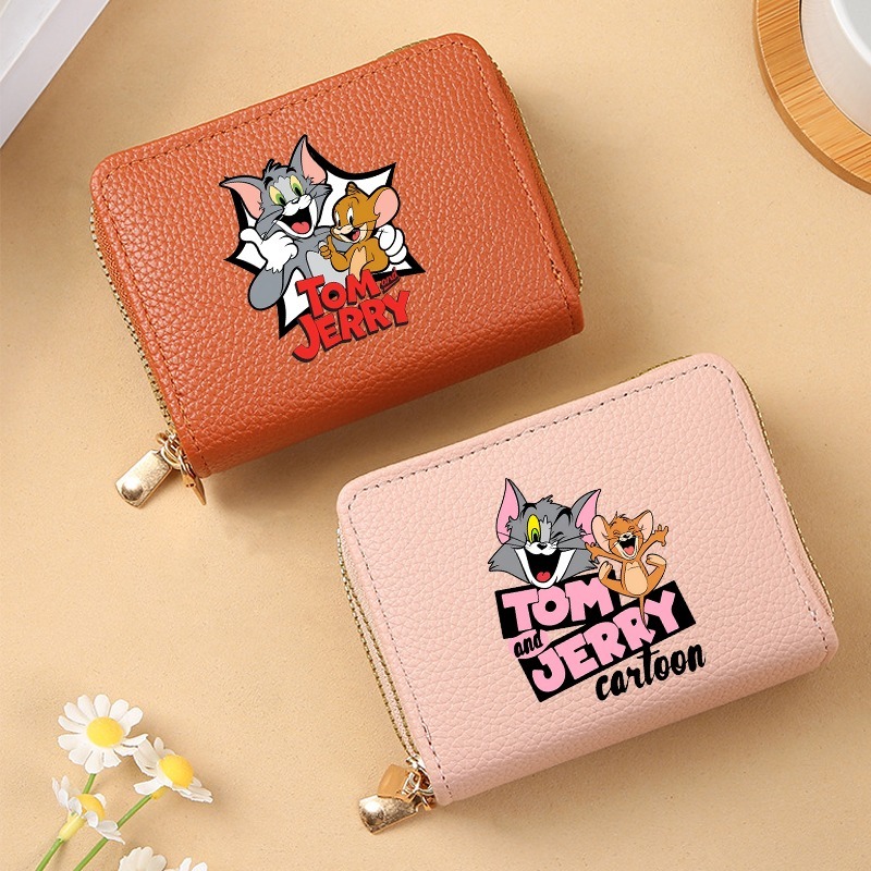 Women Bags With Wallet - ทอมแอนด์เจอร์รี่กระเป๋าใส่บัตรน่ารัก กระเป๋าสตางค์ลายการ์ตูนอนิเมะ กระเป๋าสตางค์พิมพ์ลาย ผู้หญิง ผู้ชาย พกพาสะดวก