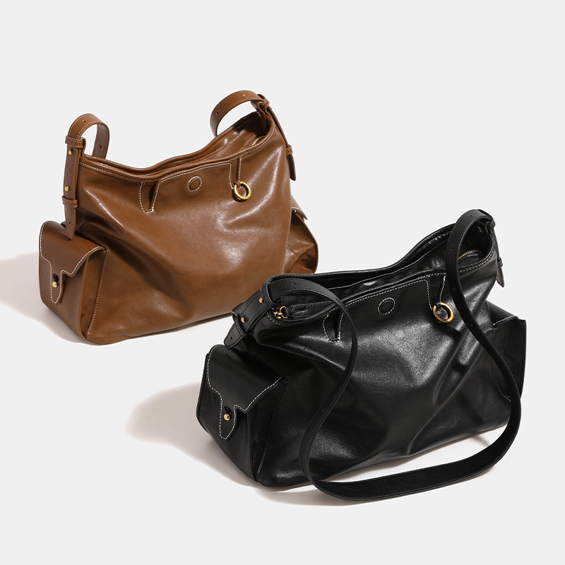 Women Bags Logo - กระเป๋าใส่ผ้าอ้อมสำหรับผู้หญิง ดีไซน์หรูหรา พร้อมโลโก้ตัวอักษร กระเป๋าหนังคลาสสิก ให้ความรู้สึกวินเทจ และกระเป๋าสะพายข้างทันสมัย