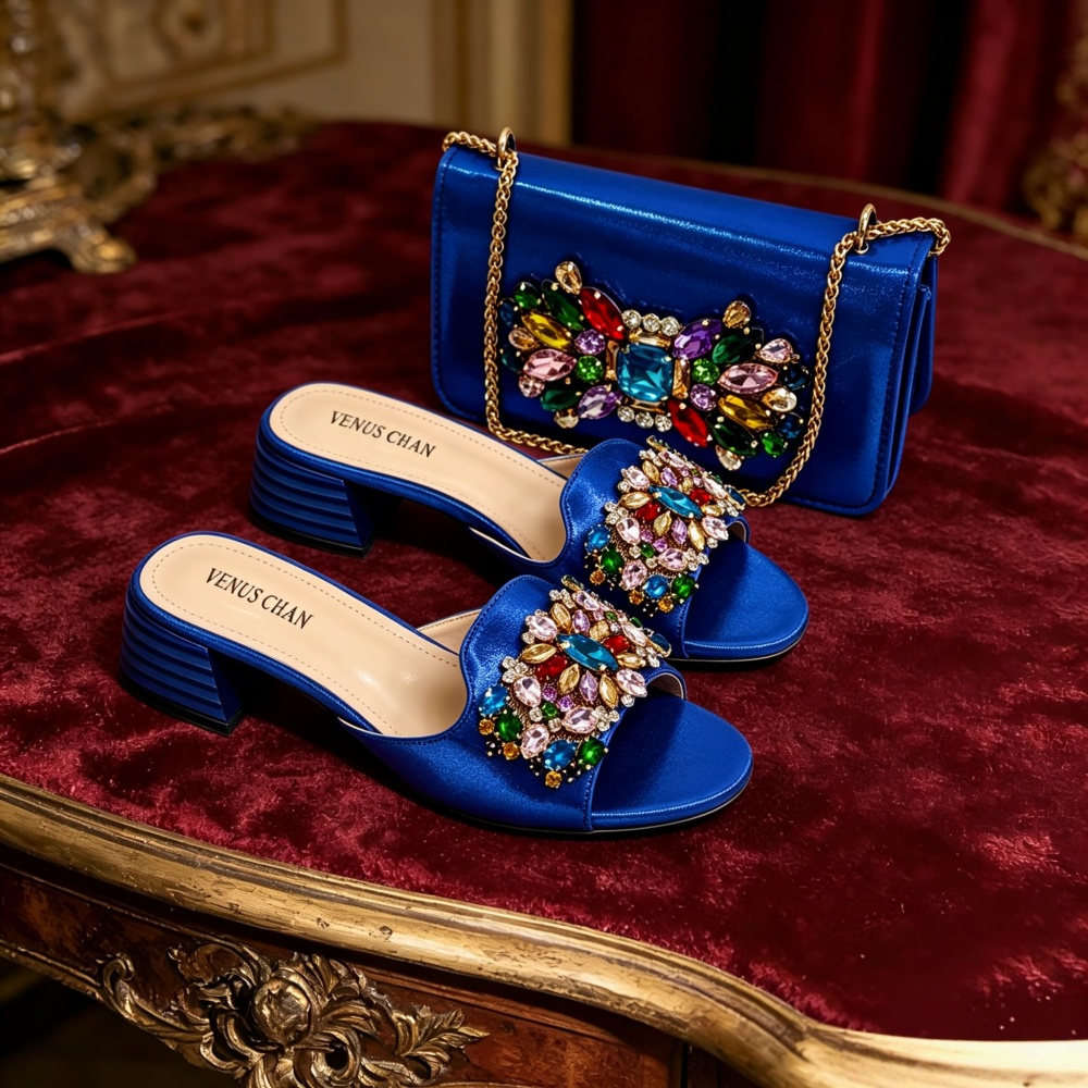Women Bags For Wedding - รองเท้าไซส์ใหญ่ขายดี สีส้ม ประดับเพชร งานปาร์ตี้ งานแต่งงาน กระเป๋าสามมิติ