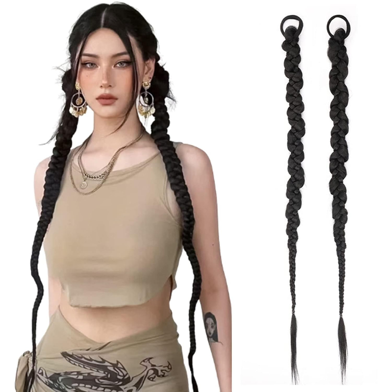 Women Bags Pack - แฟชั่นถักต่อผมหางม้ากับผมสําหรับผู้หญิง Twist Braid บุคลิกภาพสาวร้อน Kink Braid