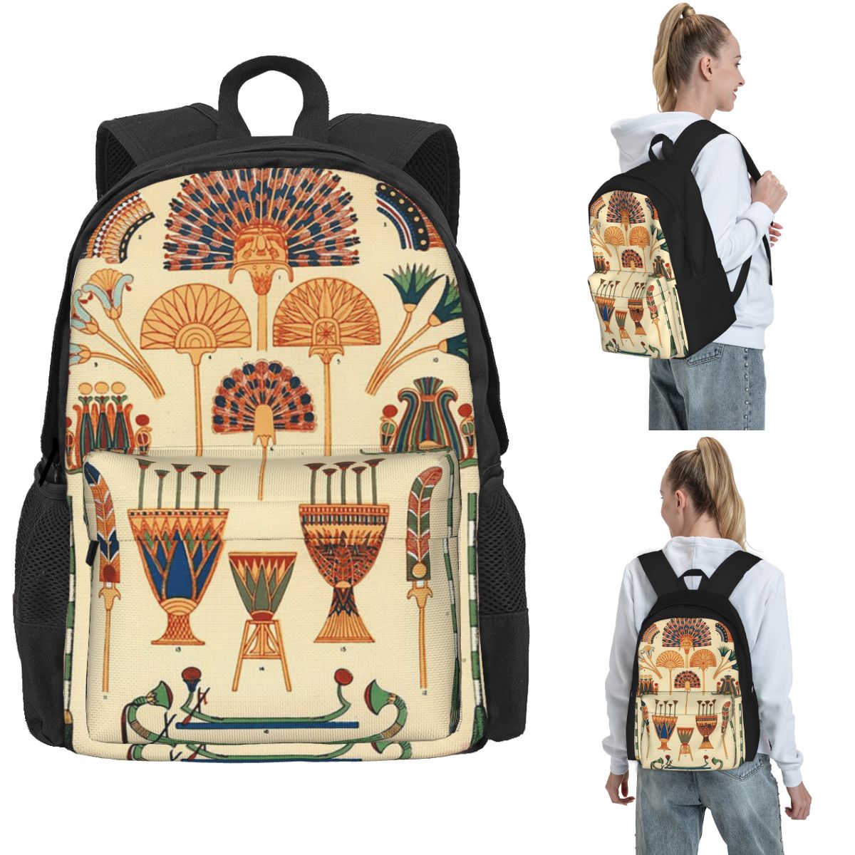Women Bags Egypt Sale - กระเป๋าเป้สะพายหลังอียิปต์โบราณ ขายดี กระเป๋าเป้สะพายหลังความจุขนาดใหญ่ กระเป๋าหนังสือเด็ก กระเป๋านักเรียน กระเป๋าสะพายไหล่สำหรับผู้ชายผู้หญิง