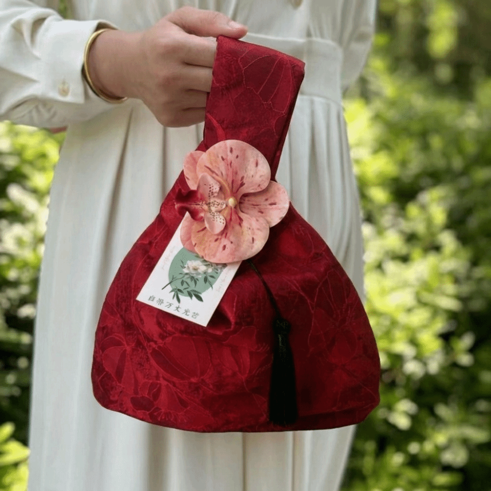 Women'S Bags New Look - กระเป๋าถือสไตล์จีนใหม่แบบพกพา น้ำหนักเบา เนื้อสัมผัสนุ่ม ดีไซน์หรูหรา กระเป๋าของขวัญอเนกประสงค์ พร้อมพู่ตกแต่งและสายคล้องข้อมือ