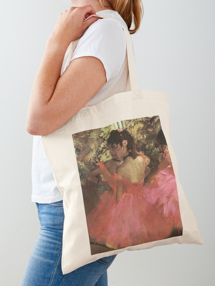 Women Bags Edgars - นักเต้นในชุดสีชมพู - เอ็ดการ์ เดอแกส - กระเป๋าโท้ทลายภาพวาดชั้นเรียนบัลเลต์โอเปร่าปารีส