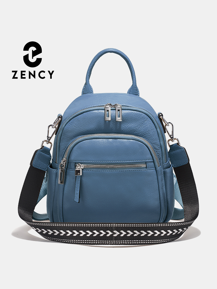 Women Bags Work - เซนซีกระเป๋าเป้สะพายหลังหนังแท้ขนาดเล็กกระเป๋าเป้สะพายหลังดีไซน์หลายกระเป๋าสายกว้างกระเป๋าสะพายแบบแปลงสภาพได้สำหรับเดินทางทำงาน