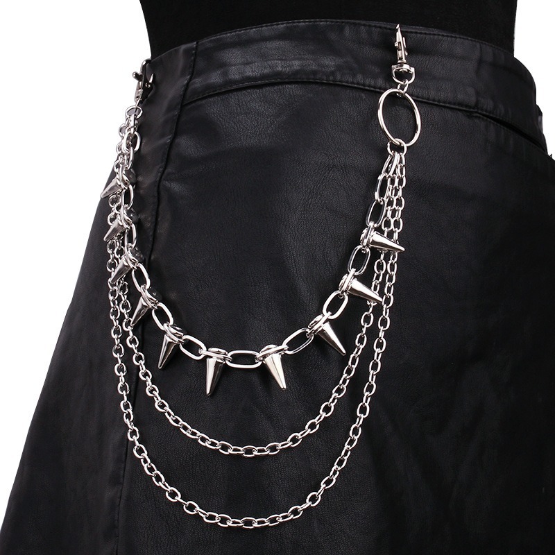 Women Bags With Wallet - โซ่คาดเอวสไตล์ฮิปฮอป พังก์ร็อก เมทัล สำหรับผู้ชายและผู้หญิง ใช้เป็นพวงกุญแจ สายคล้องกางเกง