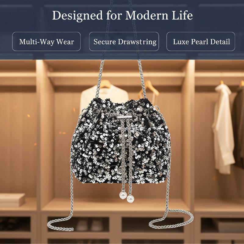 Women'S Bags New Look - กระเป๋าถือทรงถังผู้หญิง ดีไซน์สวยเก๋ ประดับเลื่อม แต่งลายตาโต แฟชั่นทันสมัย สะพายข้างหรือสะพายไหล่เดียว