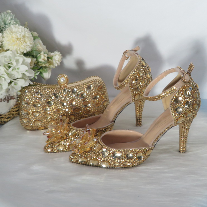 2021 ใหม่คริสตัลสีทอง Bridals  - Women Bags For Wedding บทวิจารณ์และราคา