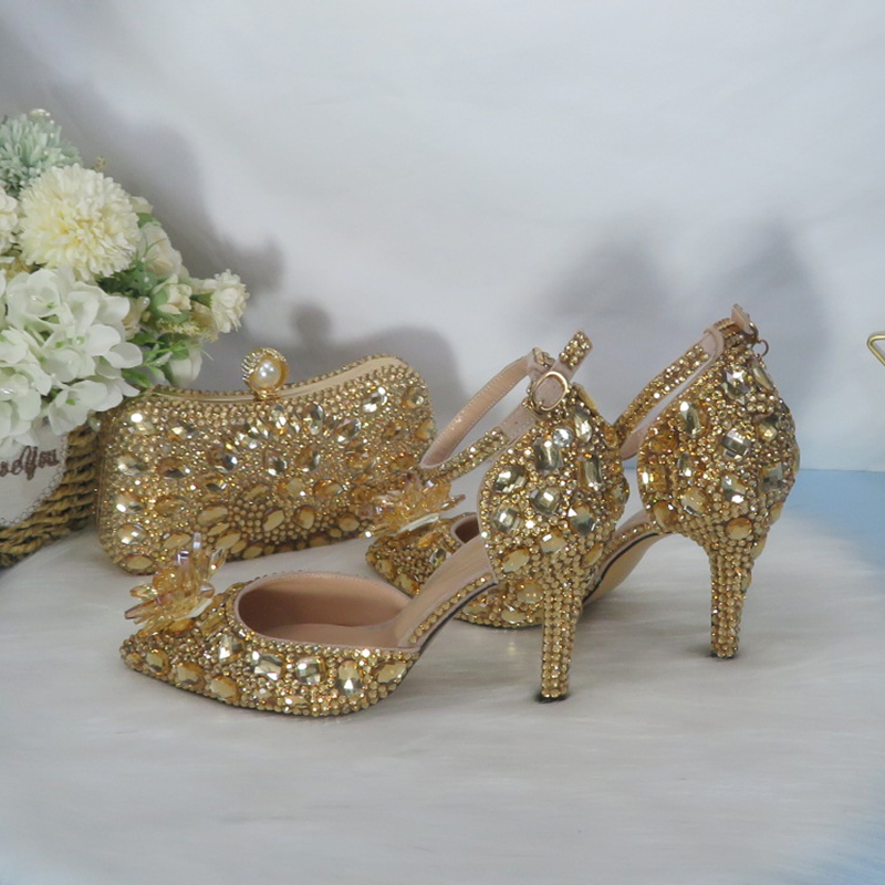 2021 ใหม่คริสตัลสีทอง Bridals  - Women Bags For Wedding บทวิจารณ์และราคา