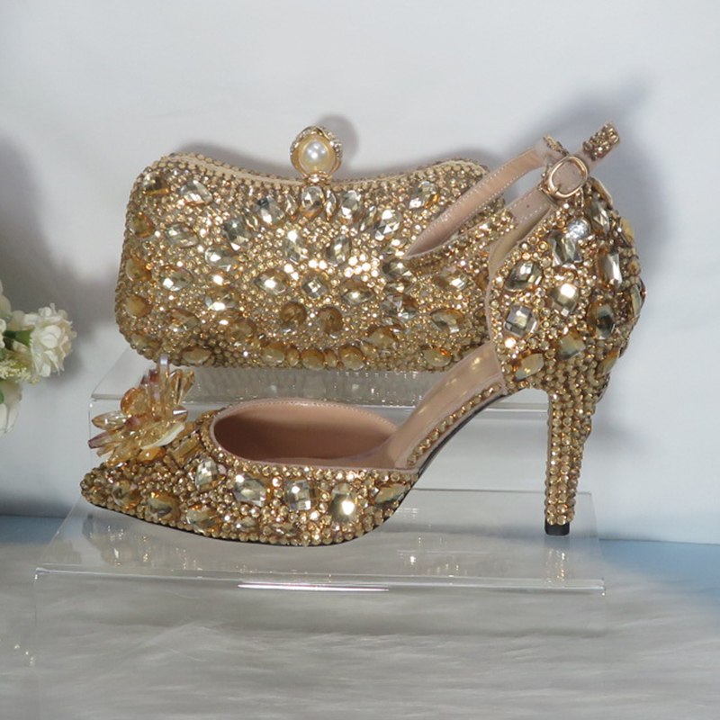 2021 ใหม่คริสตัลสีทอง Bridals  - Women Bags For Wedding บทวิจารณ์และราคา