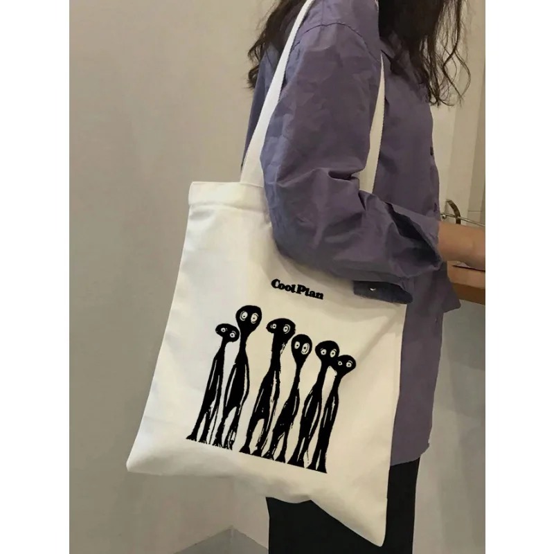 ROMWE กระเป๋าสะพายผ้าแคนวาสลาย - Women Bags Work บทวิจารณ์และราคา