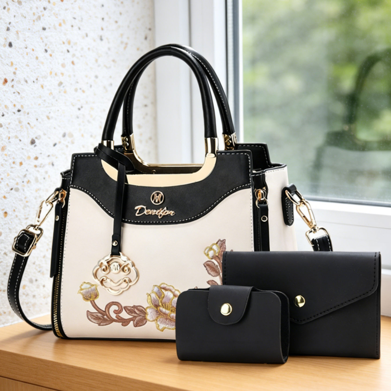 ชุดกระเป๋าถือปักลายคุณภาพสูง 3 - Women Bags Work บทวิจารณ์และราคา