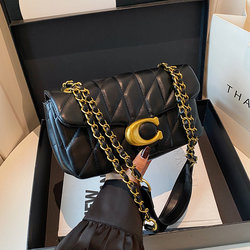 กระเป๋าสะพายไหล่หนังควิลท์สำหร - Women Bags Logo บทวิจารณ์และราคา