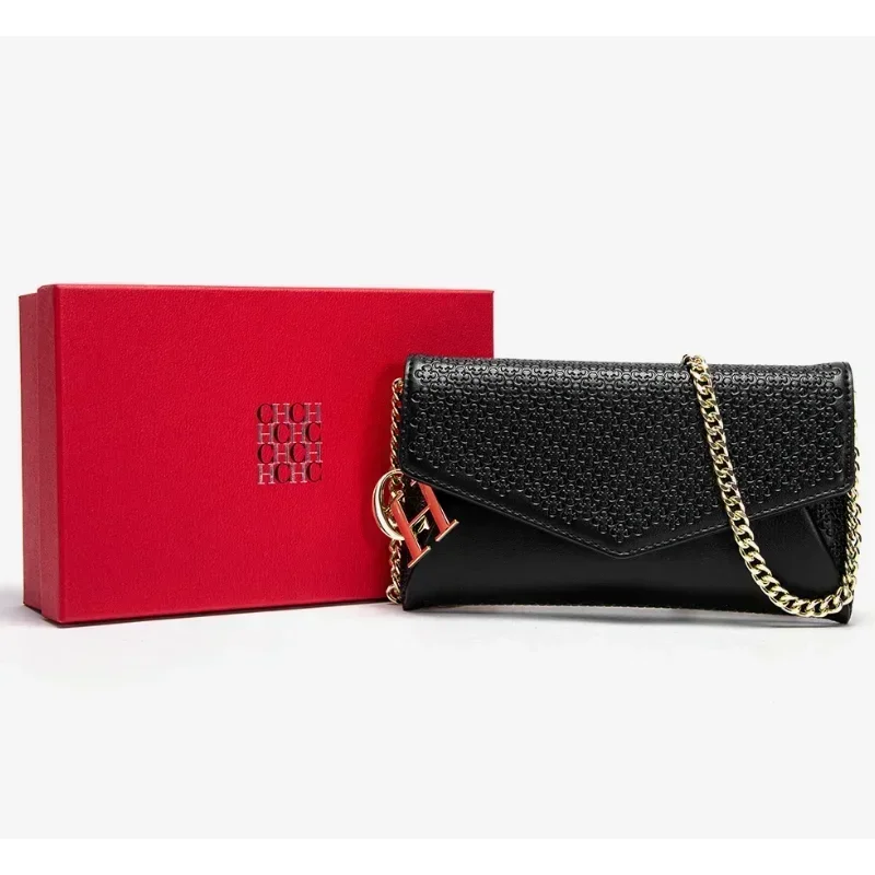 กระเป๋าถือสะพายข้างผู้หญิง CH  - Women Bags Logo บทวิจารณ์และราคา