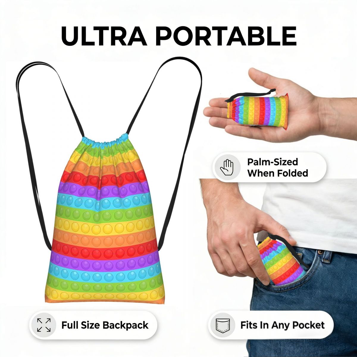 กระเป๋าเป้แบบมีเชือกผูก ลายพรี - Women Bags Vector บทวิจารณ์และราคา