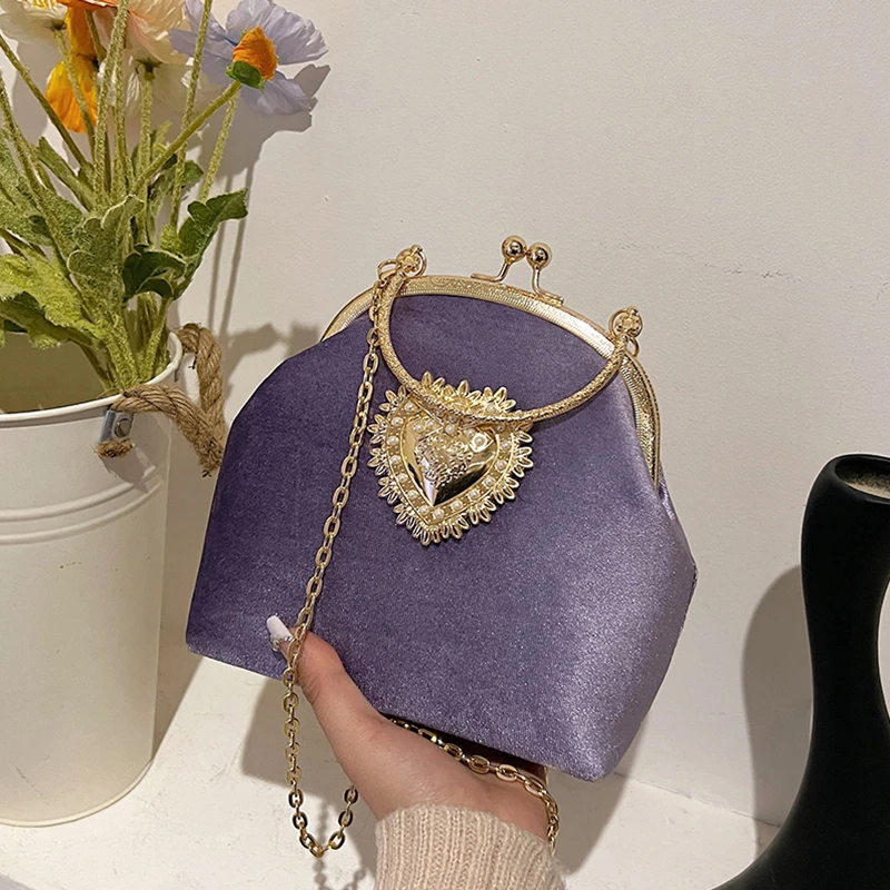 โซ่กํามะหยี่กรอบหัวใจอาหารค่ํา - Women Bags For Sale บทวิจารณ์และราคา