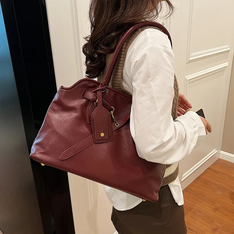กระเป๋าโท้ทหนัง PU สไตล์เรโทรส - Women Bags For Airport บทวิจารณ์และราคา