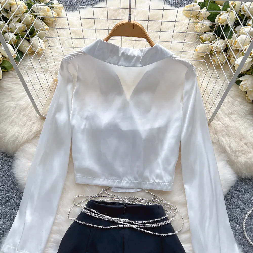 ชุดแฟชั่น 2 ชิ้น เสื้อเชิ้ตคอว - Women Bags Office บทวิจารณ์และราคา
